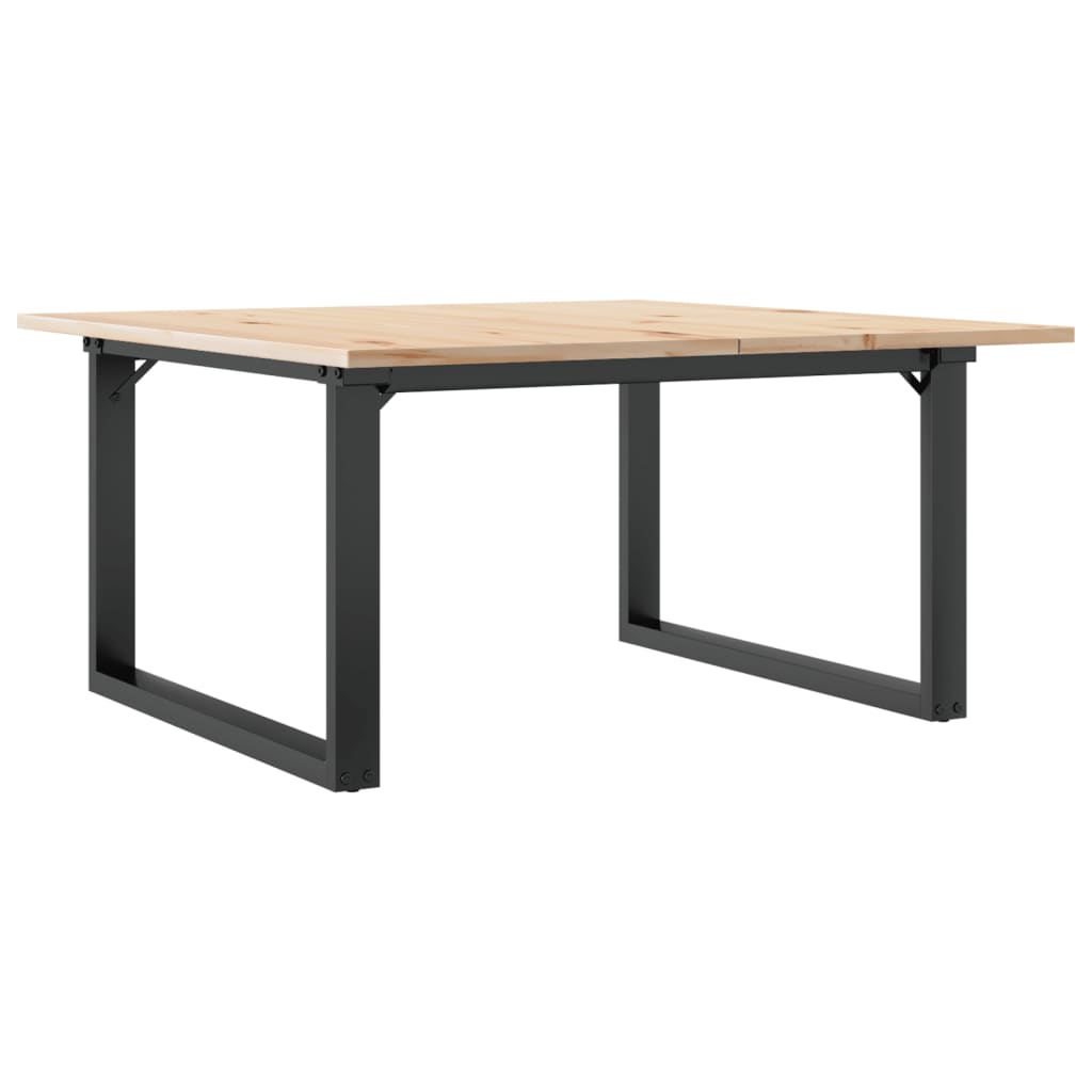 Stolić za kavu O-oblika 80x80x45 cm borovina i čelik