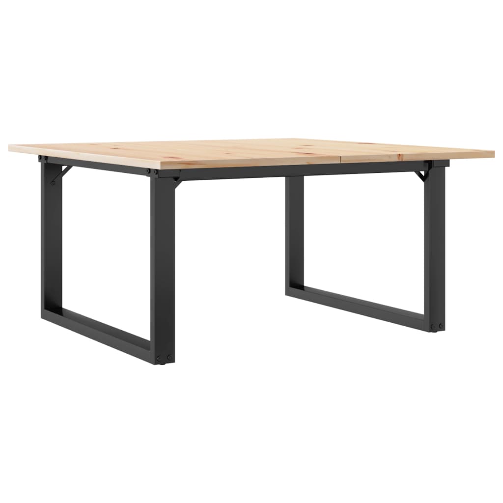 Stolić za kavu O-oblika 90x90x45 cm borovina i čelik