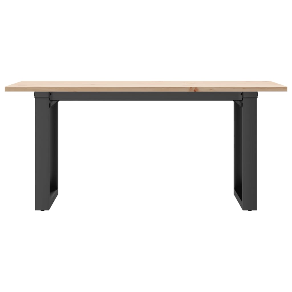 Stolić za kavu O-oblika 100x50x45cm borovina i čelik
