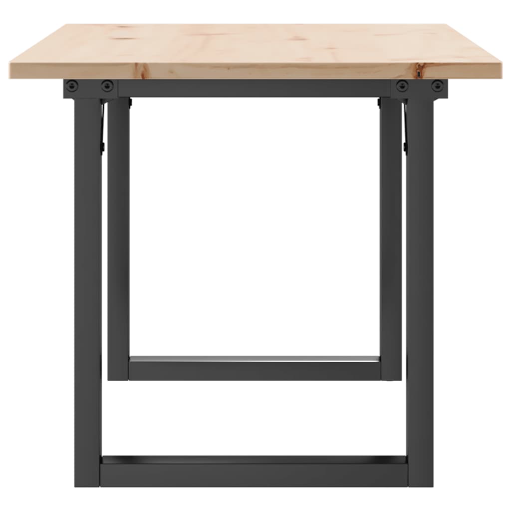 Stolić za kavu O-oblika 100x50x45cm borovina i čelik