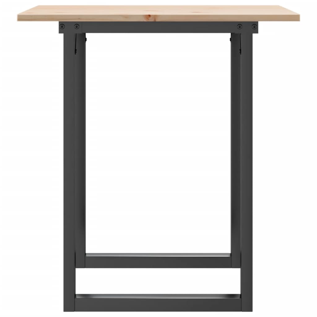 Blagovaonski stol O-oblika 60x60x75 cm od borovine i čelik