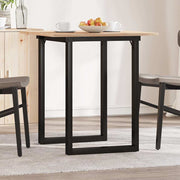 Blagovaonski stol O-oblika 70x70x75 cm od borovine i čelik