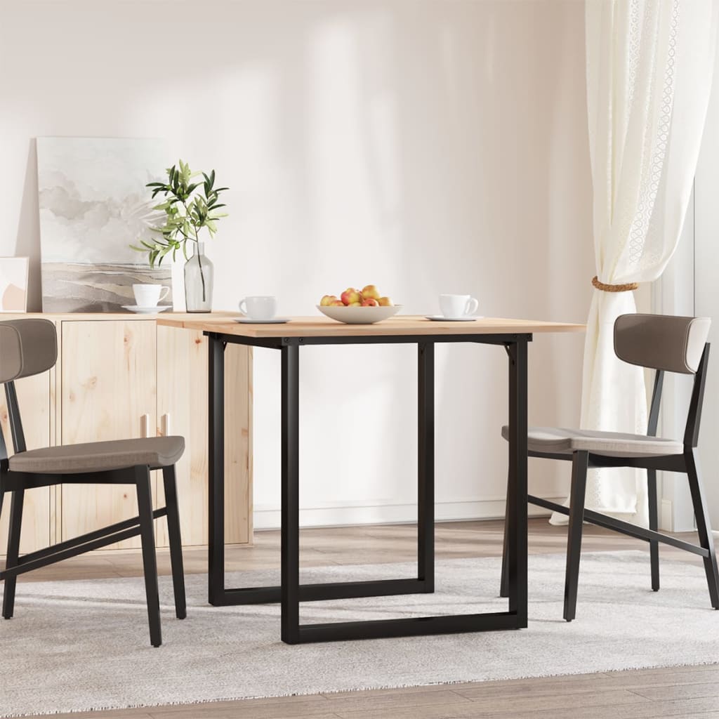 Blagovaonski stol O-oblika 80x80x75 cm od borovine i čelik