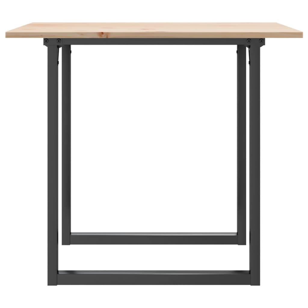 Blagovaonski stol O-oblika 80x80x75 cm od borovine i čelik