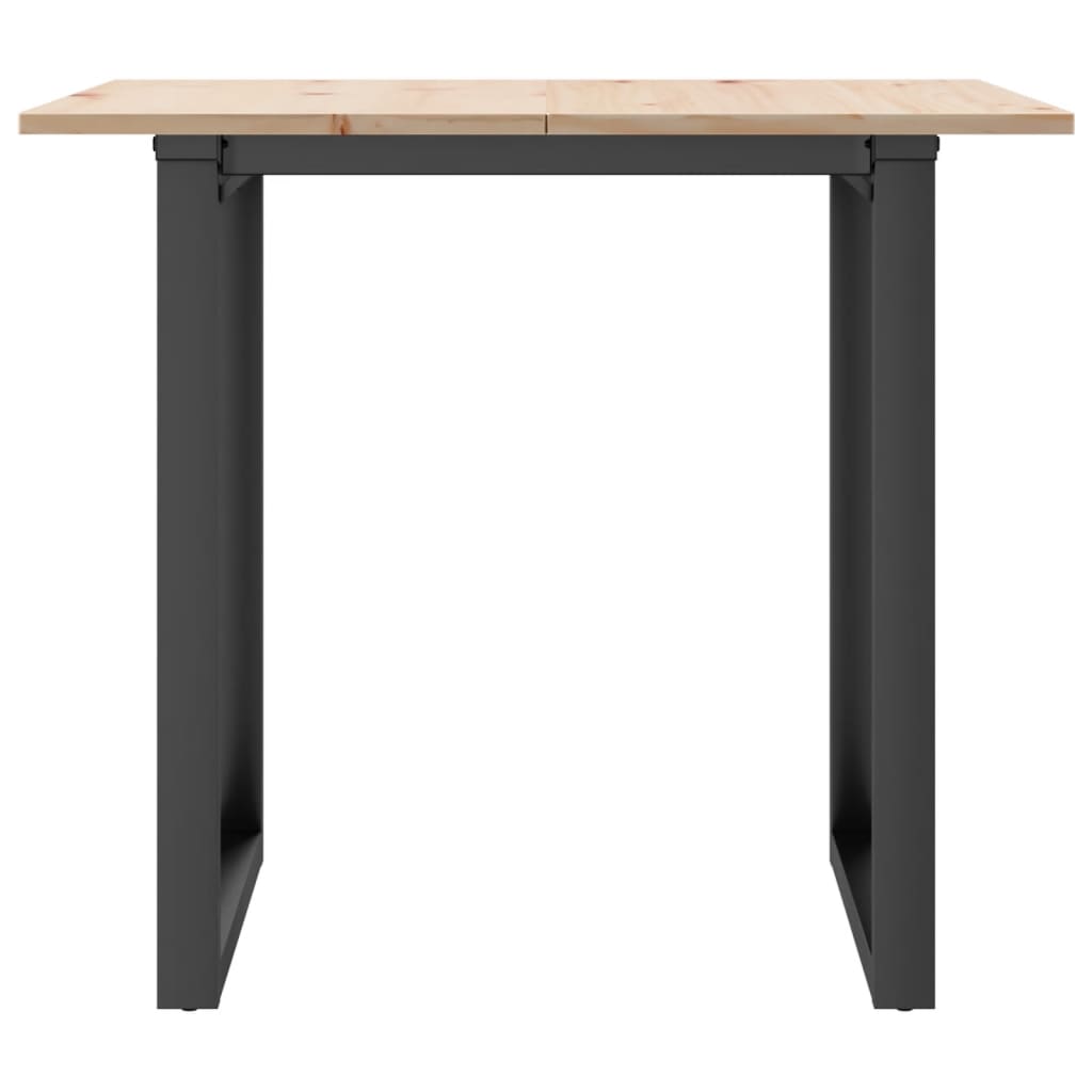 Blagovaonski stol O-oblika 90x90x75 cm od borovine i čelik