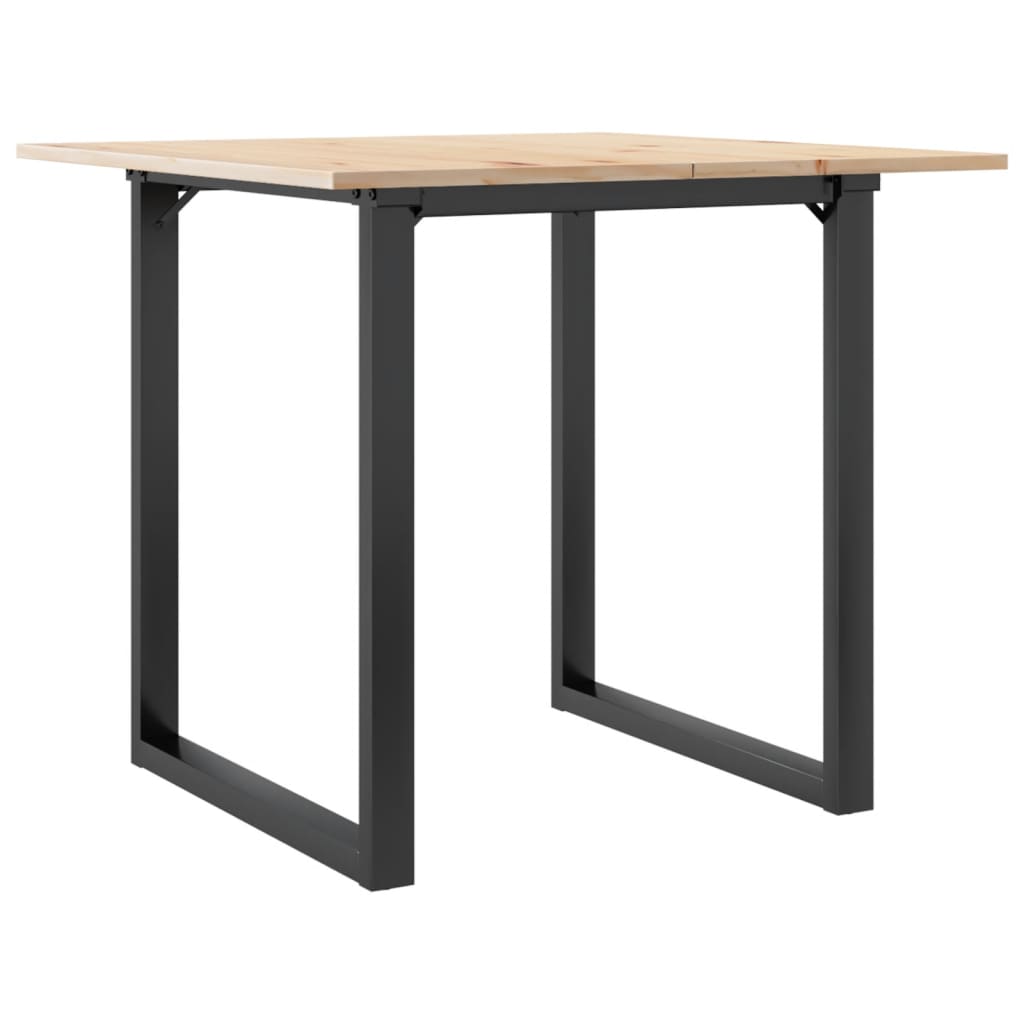 Blagovaonski stol O-oblika 90x90x75 cm od borovine i čelik