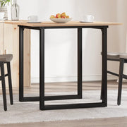 Blagovaonski stol O-oblika 90x90x75 cm od borovine i čelik