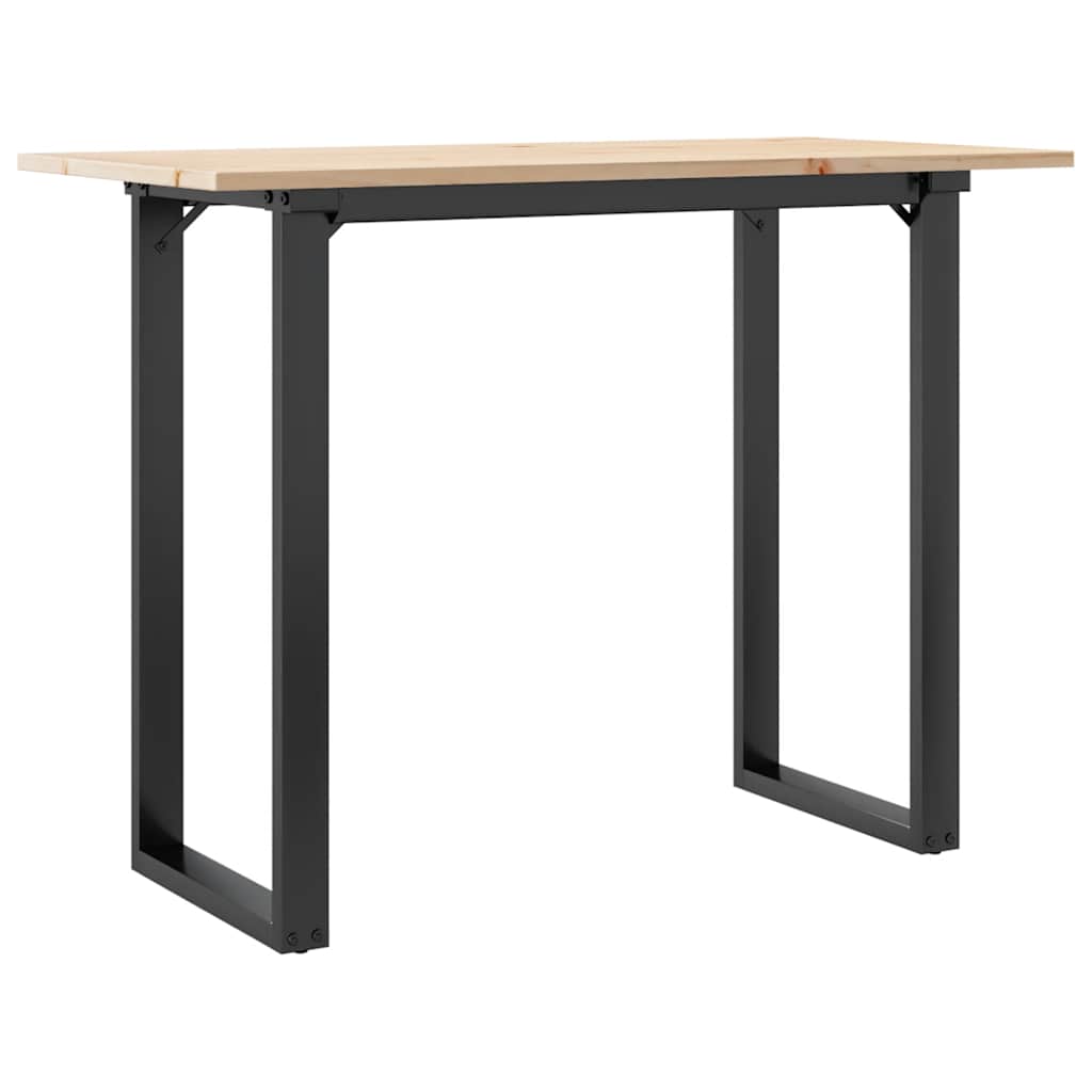 Blagovaonski stol O-oblika 100x50x75 cm od borovine i čelik