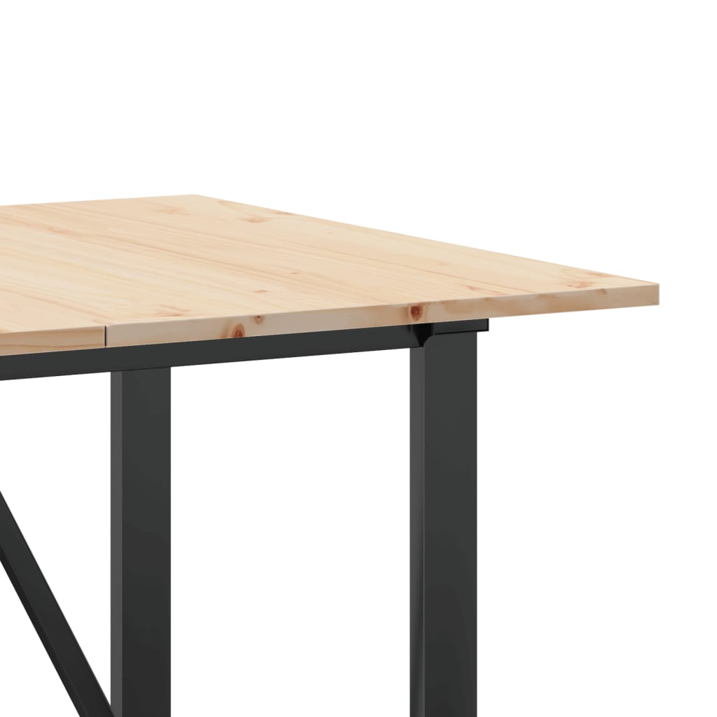 Blagovaonski stol O-oblika 140x80x75 cm od borovine i čelik