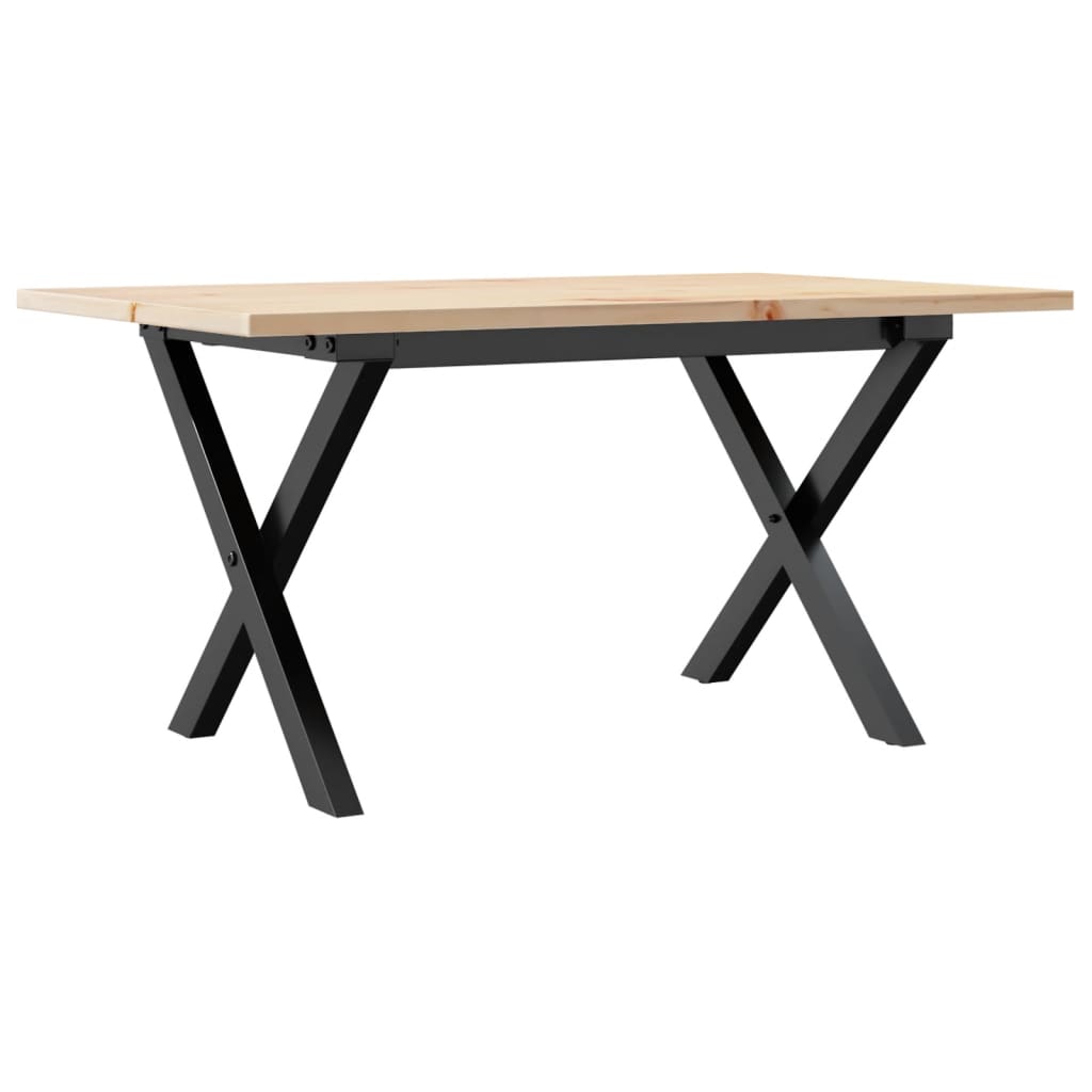 Stolić za kavu X-oblika 80x50x40 cm borovina i čelik