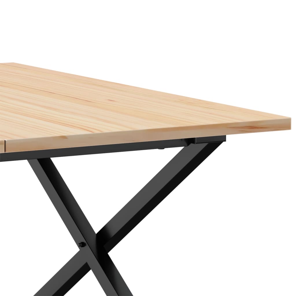 Stolić za kavu X-oblika 80x80x45 cm borovina i čelik