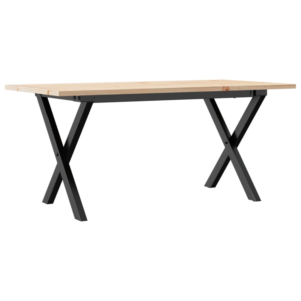 Stolić za kavu X-oblika 100x50x45cm borovina i čelik