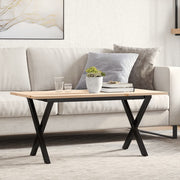 Stolić za kavu X-oblika 100x50x45cm borovina i čelik
