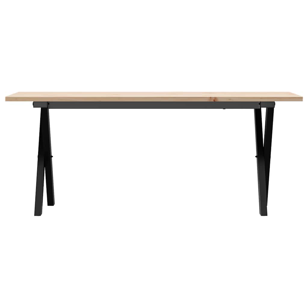 Stolić za kavu X-oblika 110x40x45cm borovina i čelik