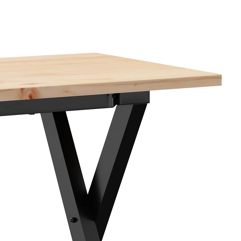 Stolić za kavu X-oblika 110x40x45cm borovina i čelik