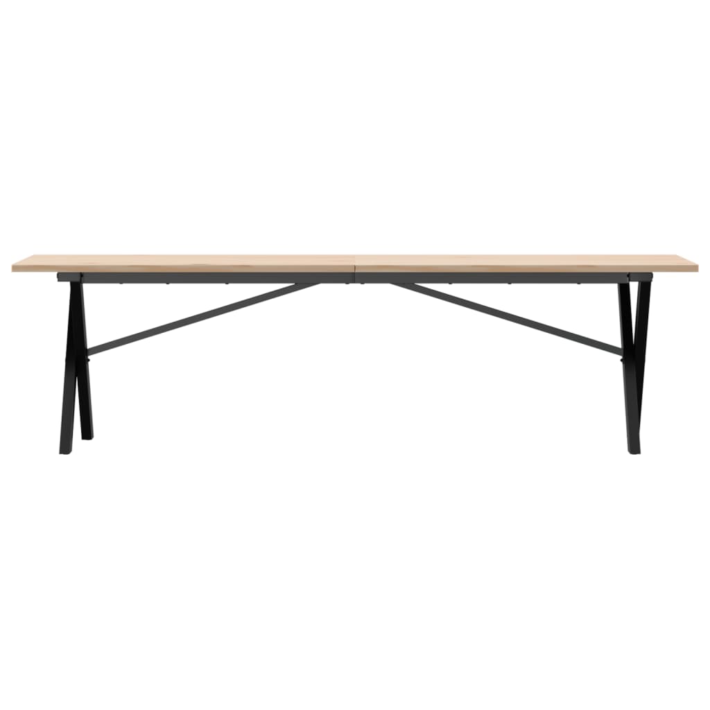 Stolić za kavu X-oblika 160x40x45cm borovina i čelik