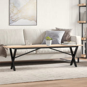 Stolić za kavu X-oblika 160x40x45cm borovina i čelik