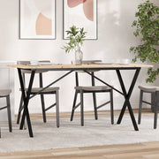 Blagovaonski stol X-oblika 160x80x75 cm od borovine i čelik