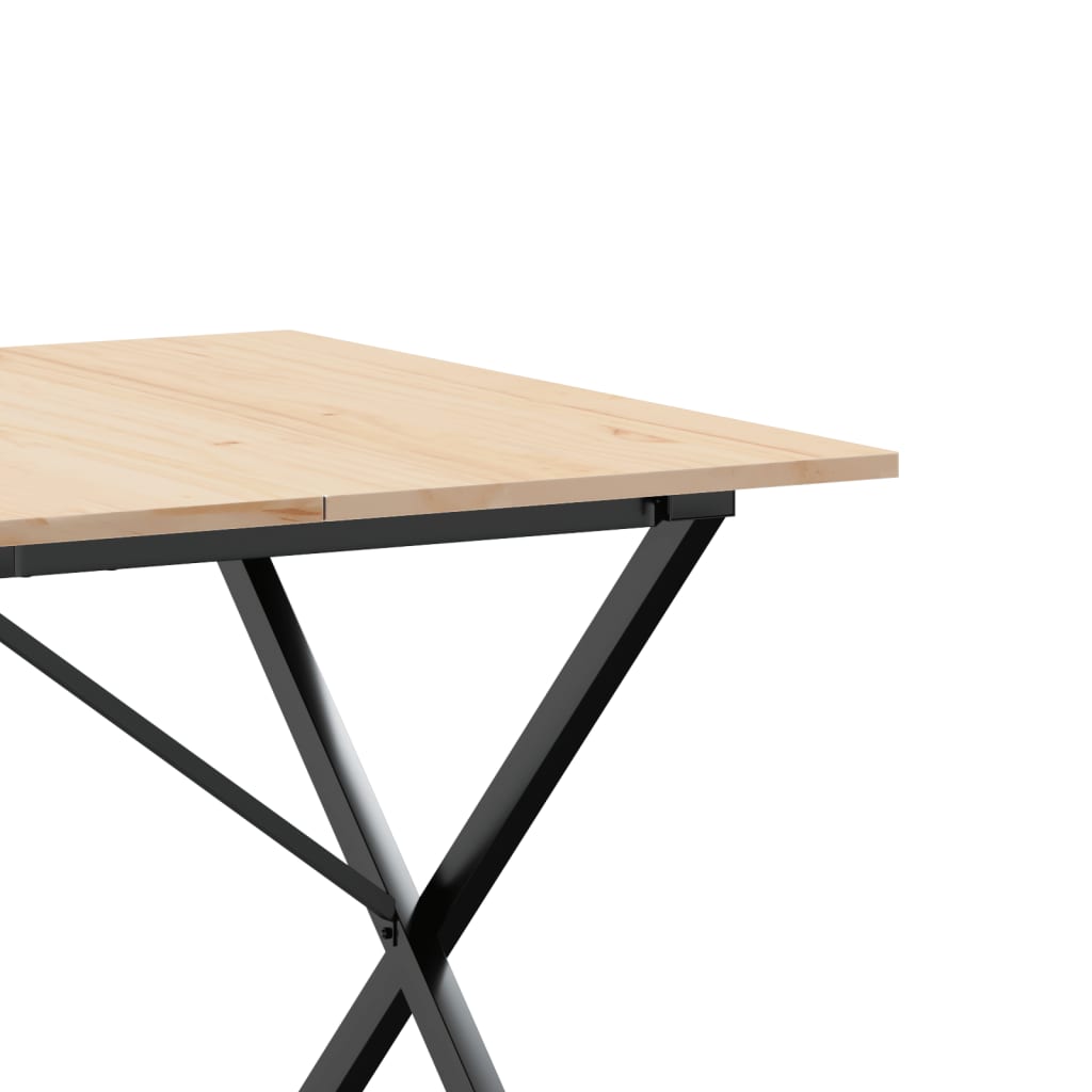 Blagovaonski stol X-oblika 180x90x75 cm od borovine i čelik