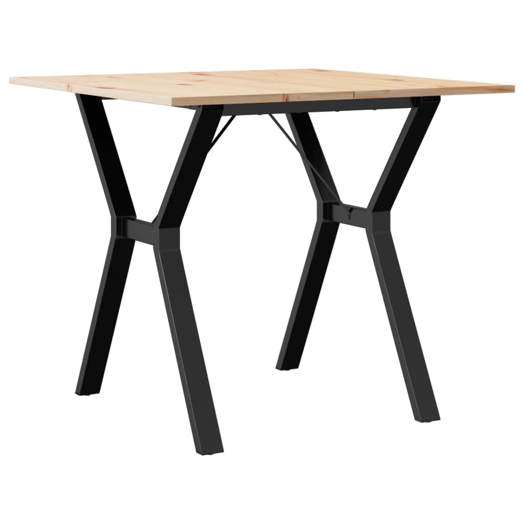 Blagovaonski stol Y-oblika 80x80x75 cm od borovine i čelik