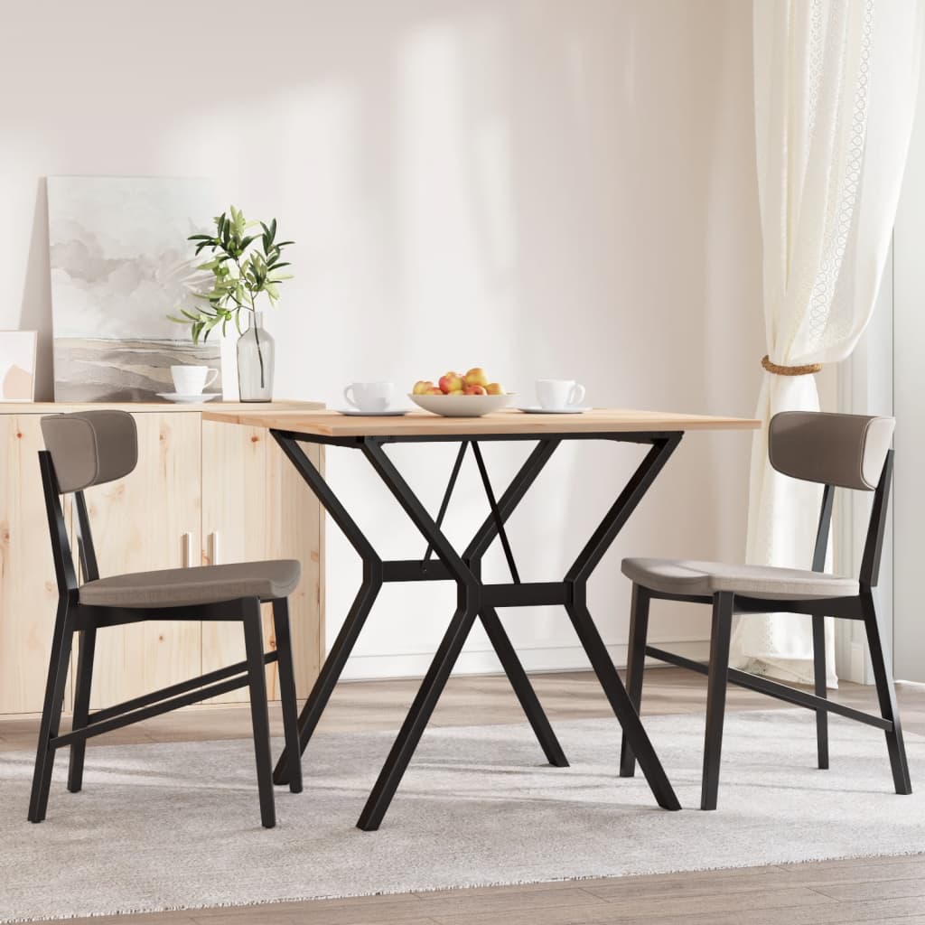 Blagovaonski stol Y-oblika 80x80x75 cm od borovine i čelik