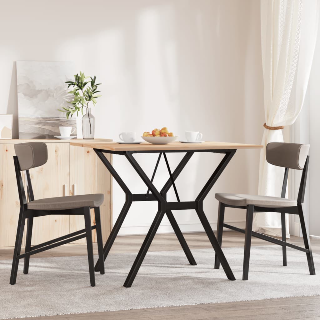 Blagovaonski stol Y-oblika 90x90x75 cm od borovine i čelik
