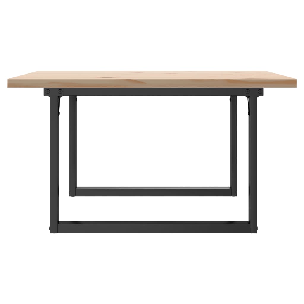 Stolić za kavu O-oblika 90x90x45,5 cm od borovine i čelik