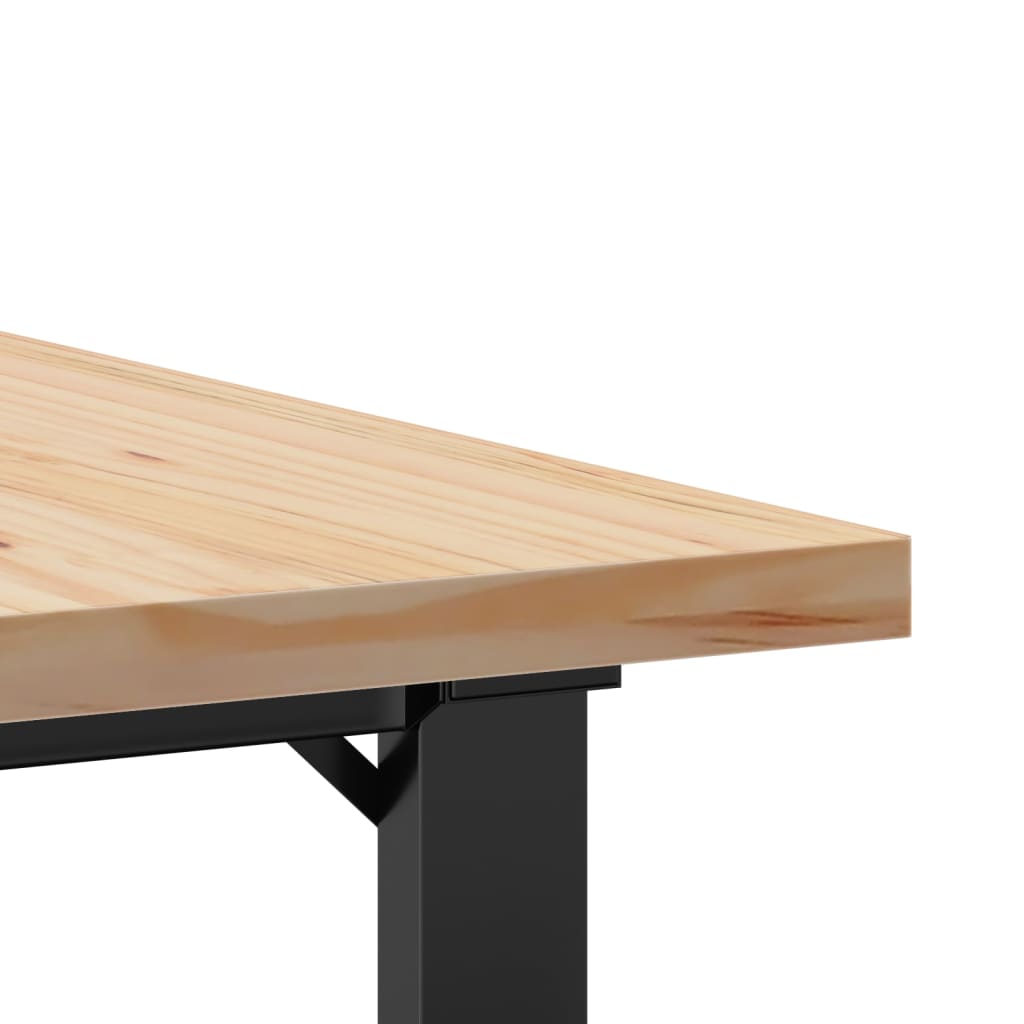 Stolić za kavu O-oblika 90x90x45,5 cm od borovine i čelik