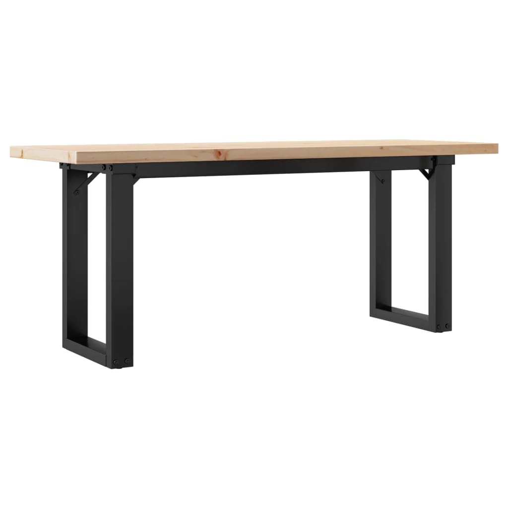 Stolić za kavu O-oblika 110x40x45,5 cm od borovine i čelik