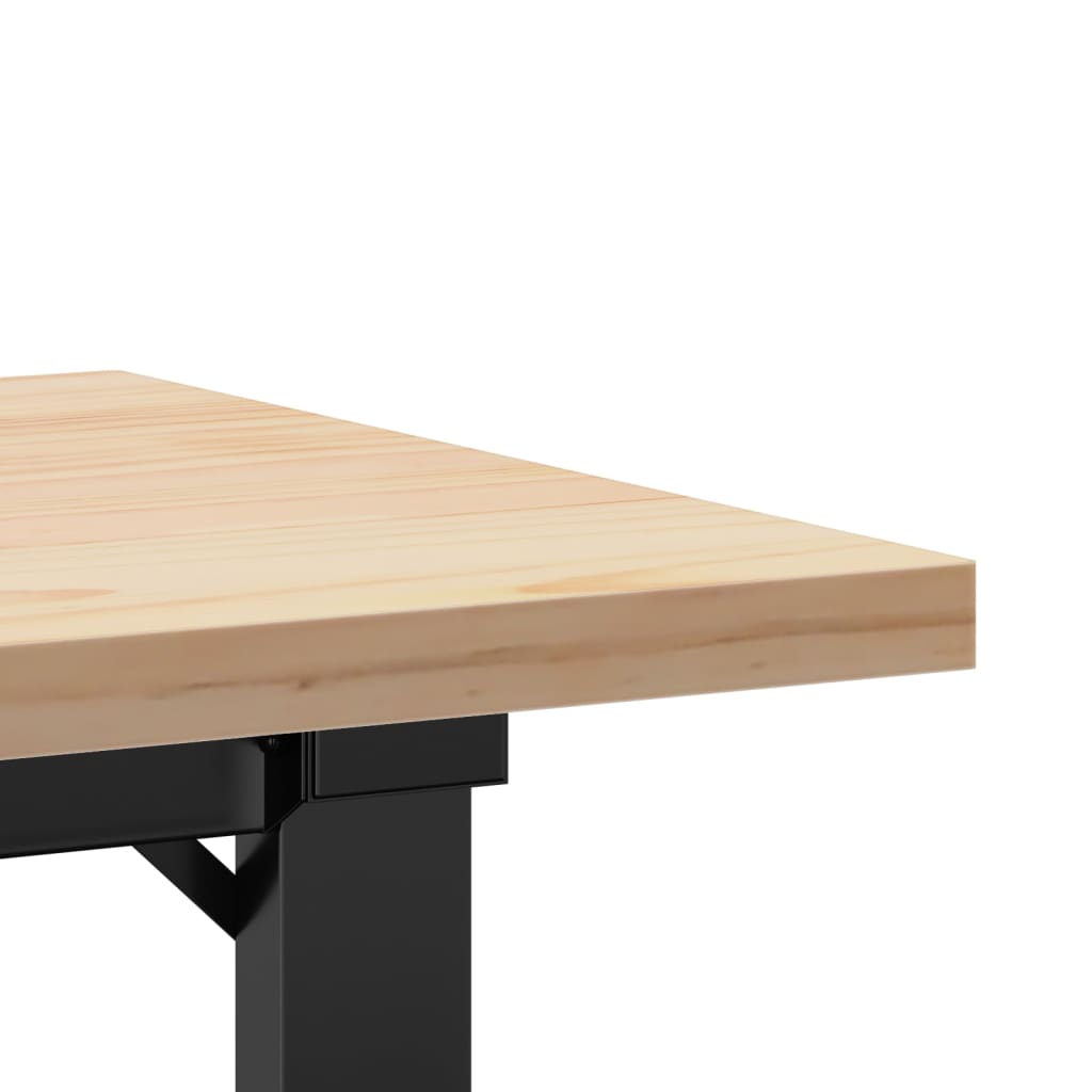 Stolić za kavu O-oblika 110x40x45,5 cm od borovine i čelik