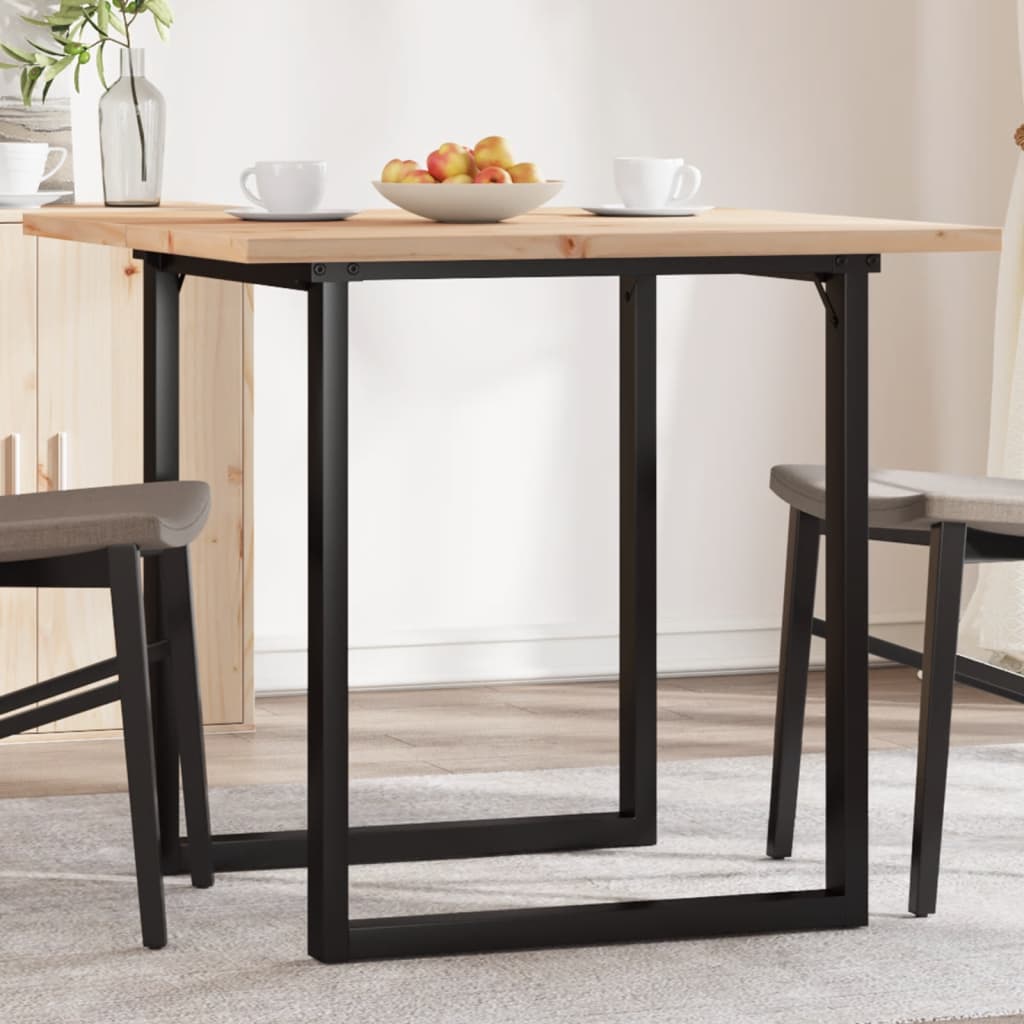 Blagovaonski stol O-oblika 90x90x75,5 cm od borovine i čelik