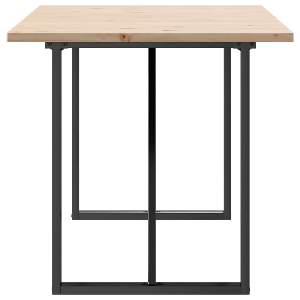 Blagovaonski stol O-oblika 140x80x75,5 cm od borovine i čelik