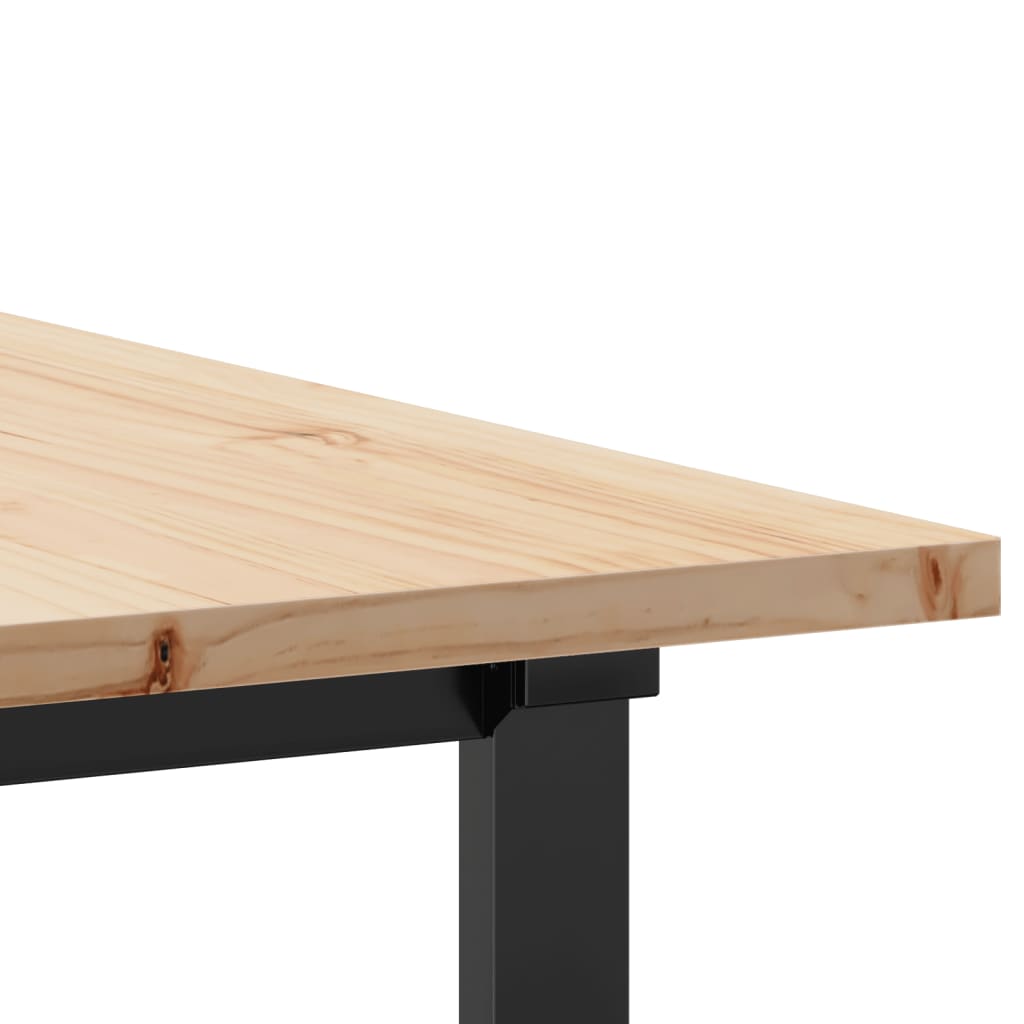 Blagovaonski stol O-oblika 180x90x75,5 cm od borovine i čelik
