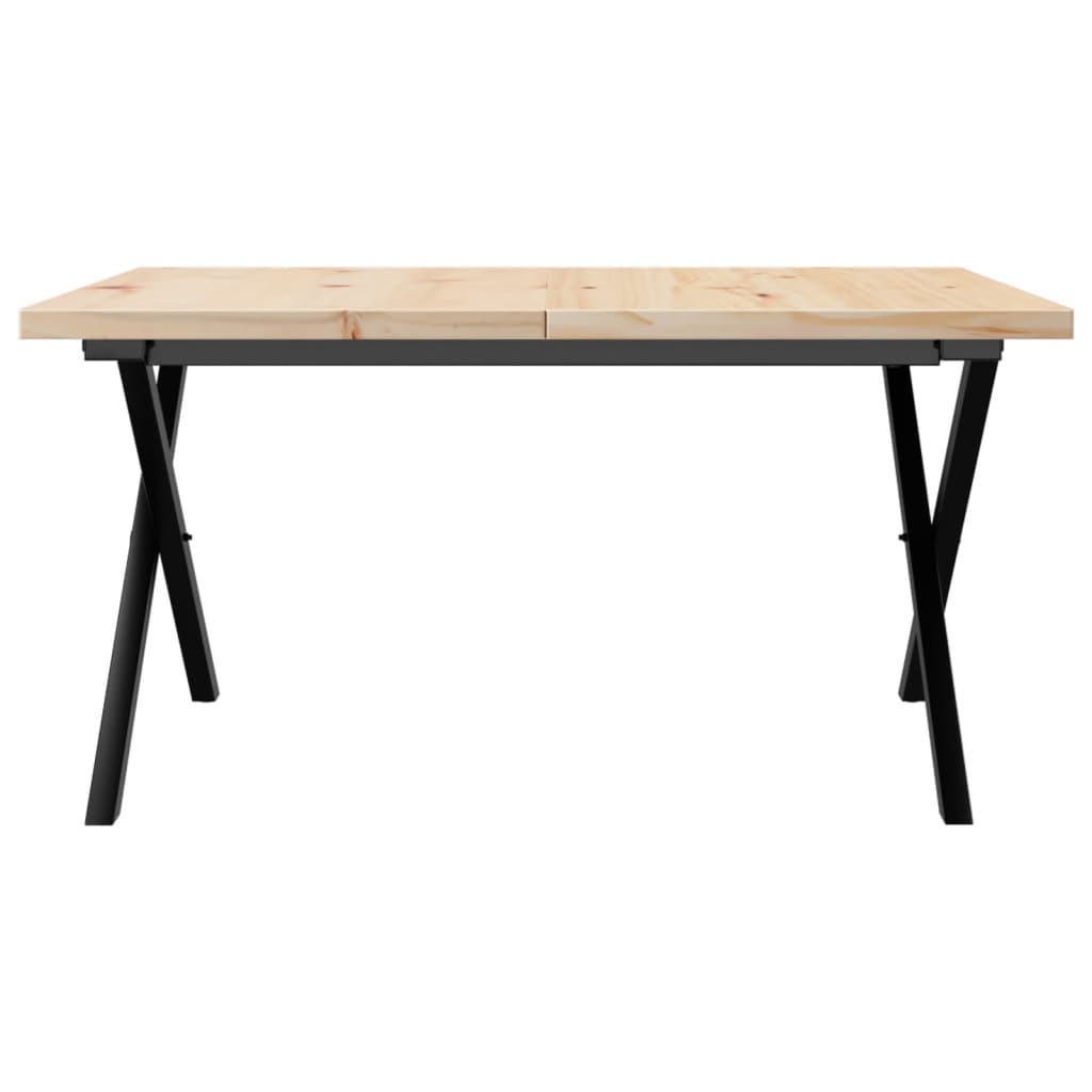 Stolić za kavu X-oblika 80x80x45,5 cm od borovine i čelik