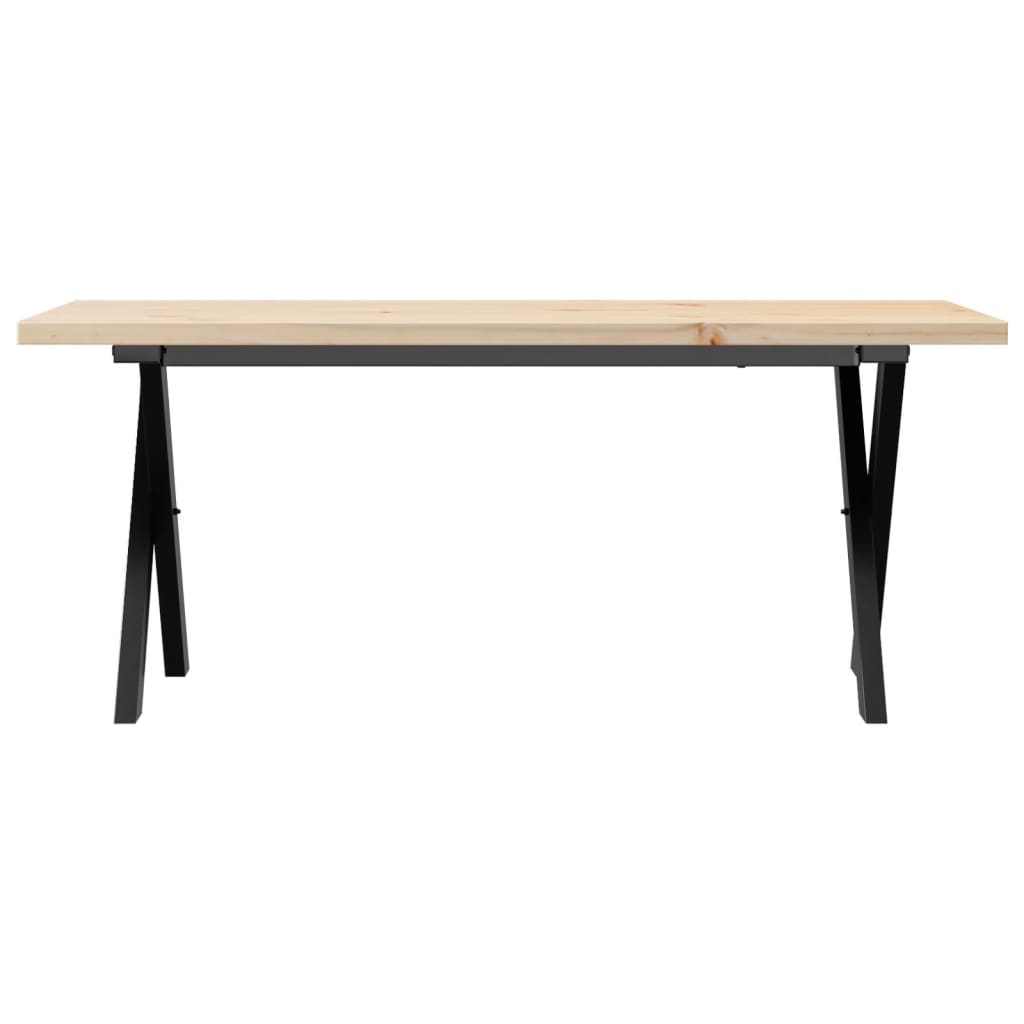 Stolić za kavu X-oblika 110x40x45,5 cm od borovine i čelik