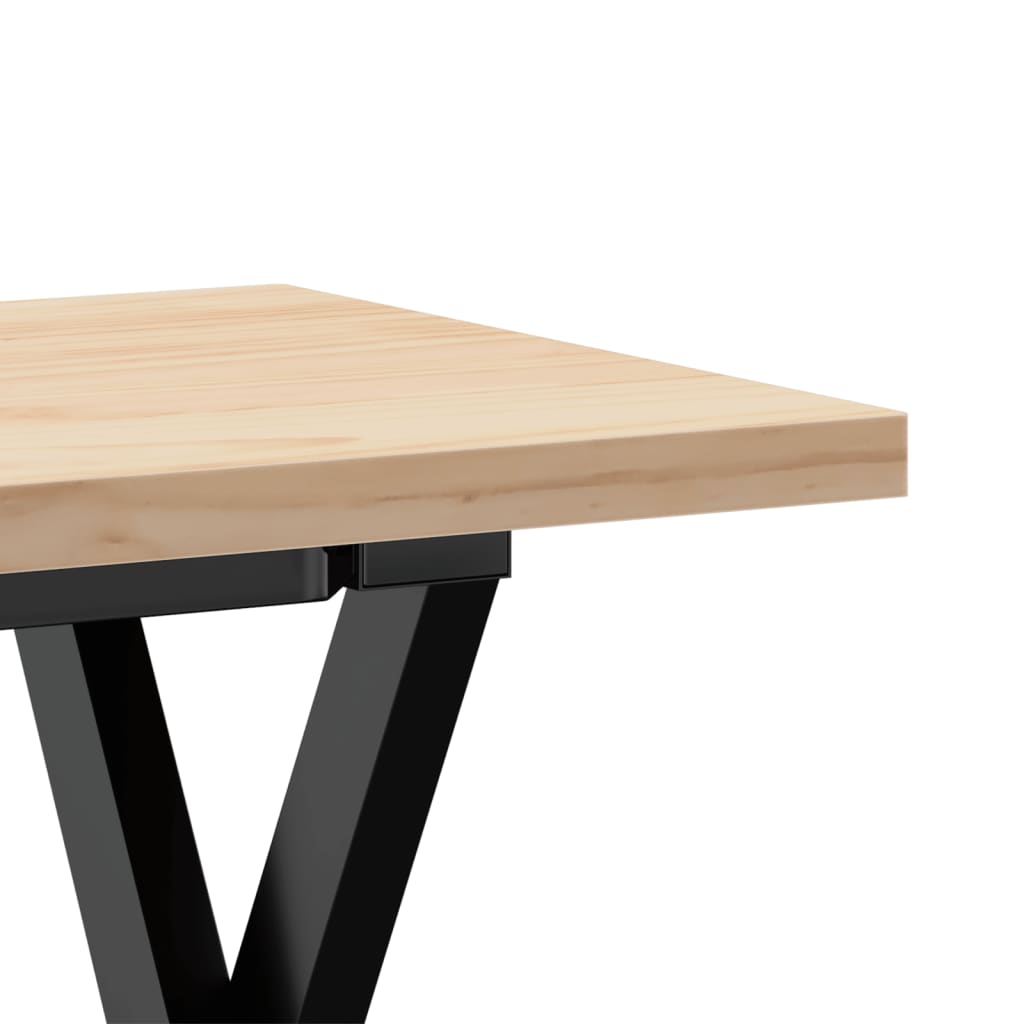 Stolić za kavu X-oblika 110x40x45,5 cm od borovine i čelik