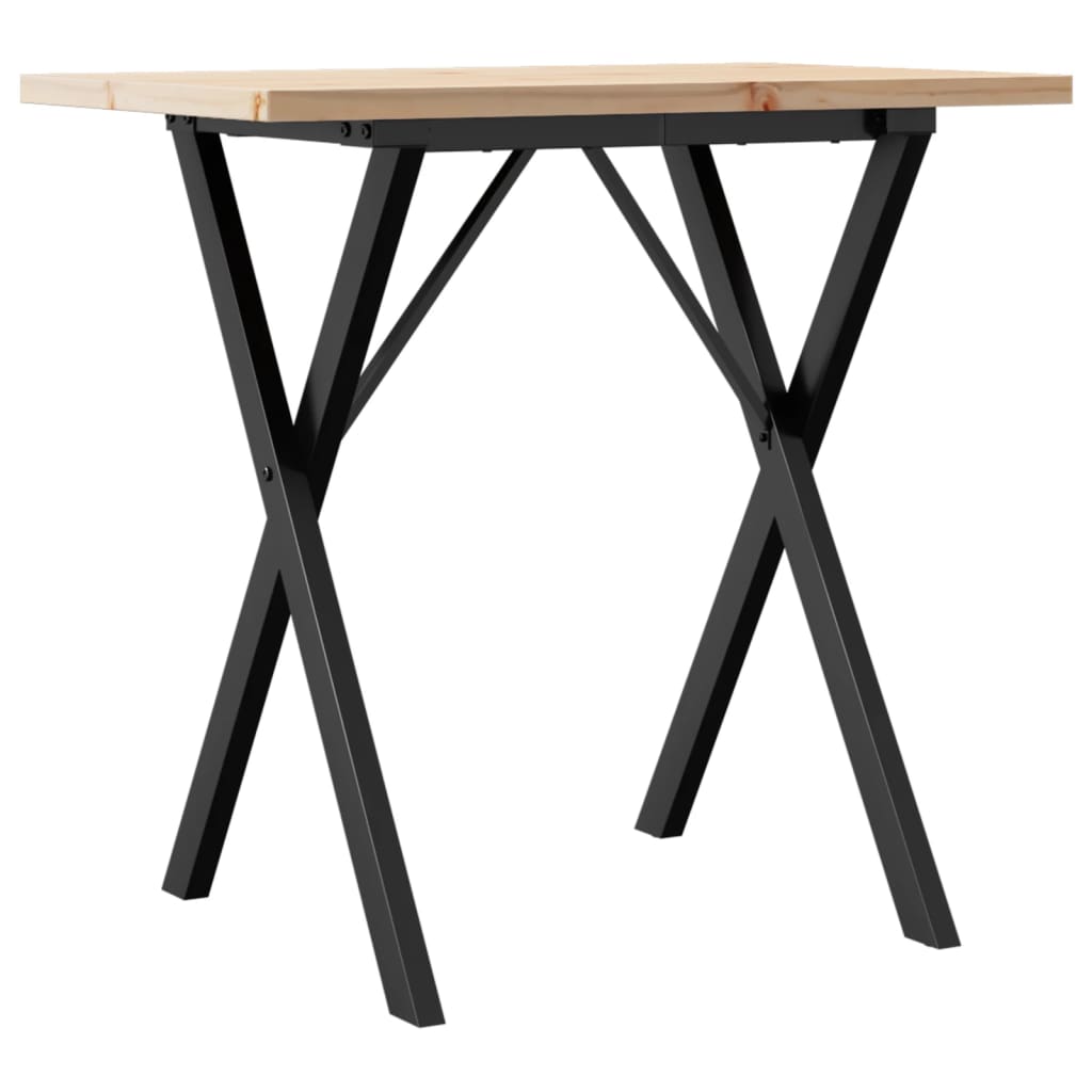 Blagovaonski stol X-oblika 80x50x75,5 cm od borovine i čelik