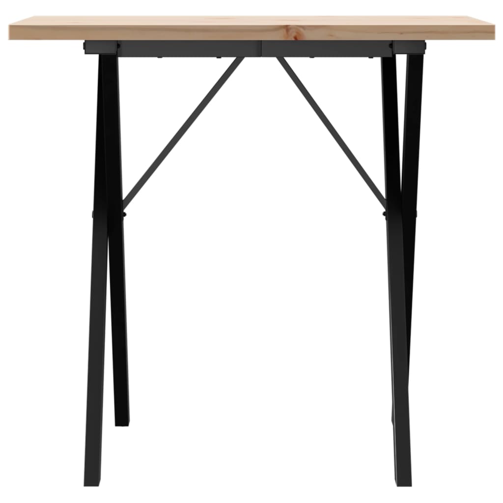 Blagovaonski stol X-oblika 80x50x75,5 cm od borovine i čelik