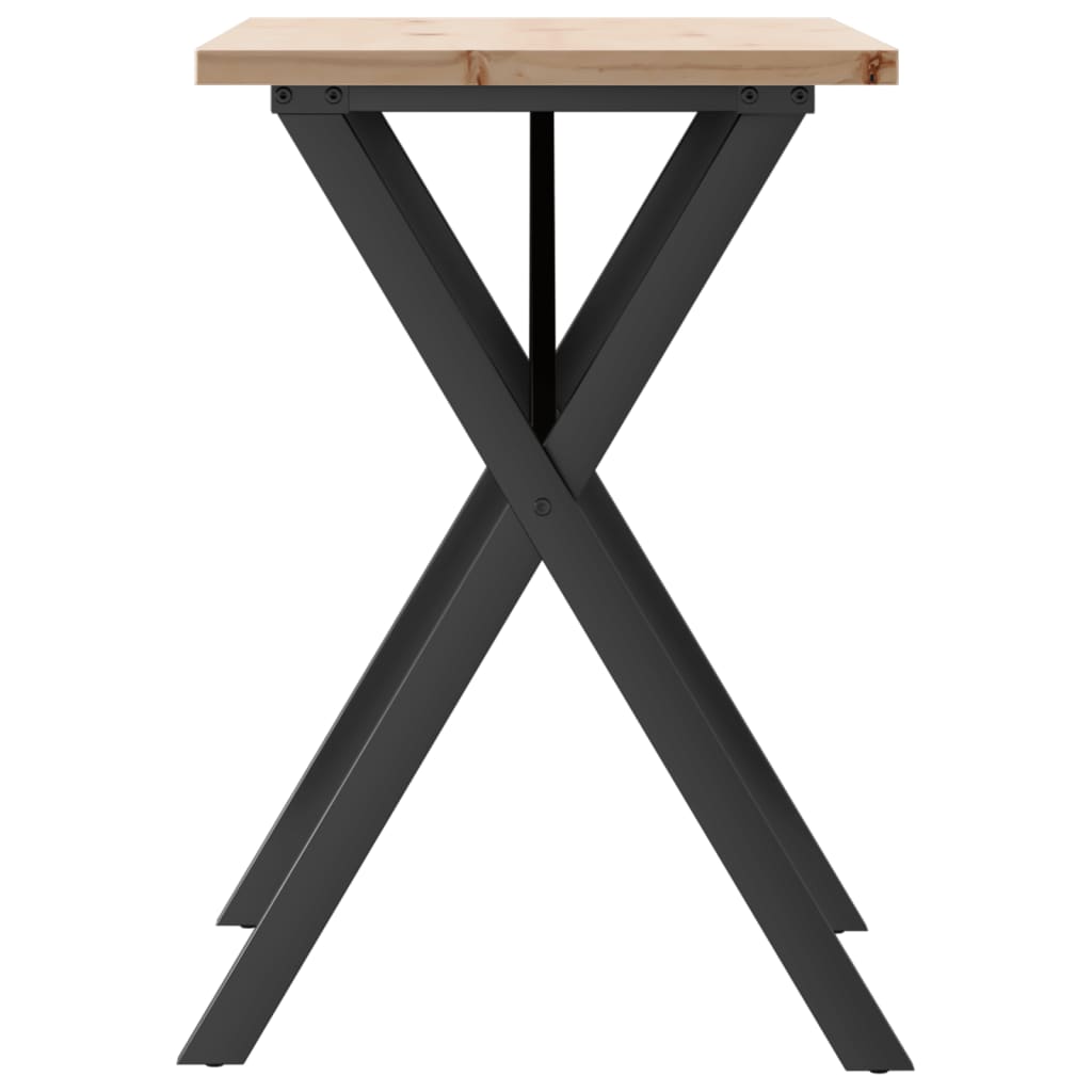 Blagovaonski stol X-oblika 80x50x75,5 cm od borovine i čelik