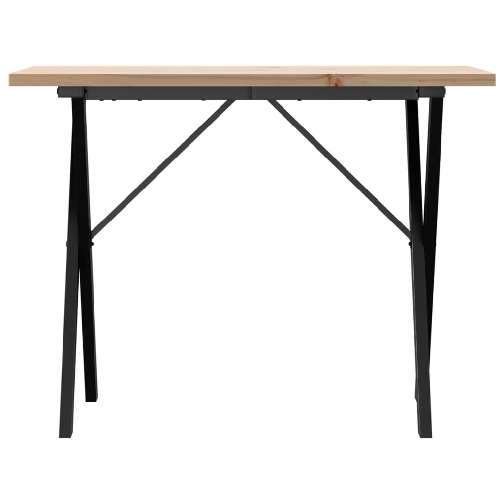 Blagovaonski stol X-oblika 100x50x75,5 cm od borovine i čelik
