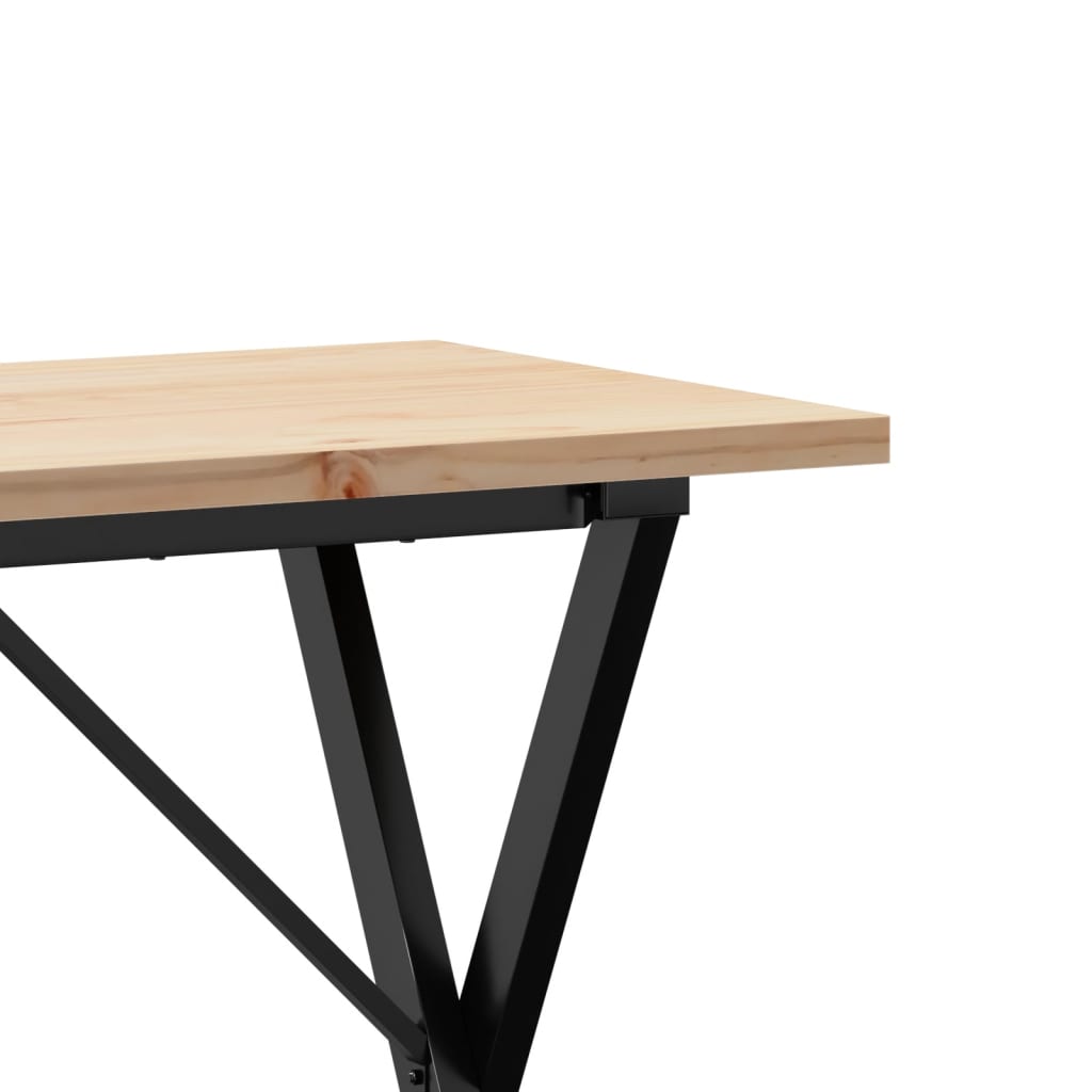 Blagovaonski stol X-oblika 100x50x75,5 cm od borovine i čelik