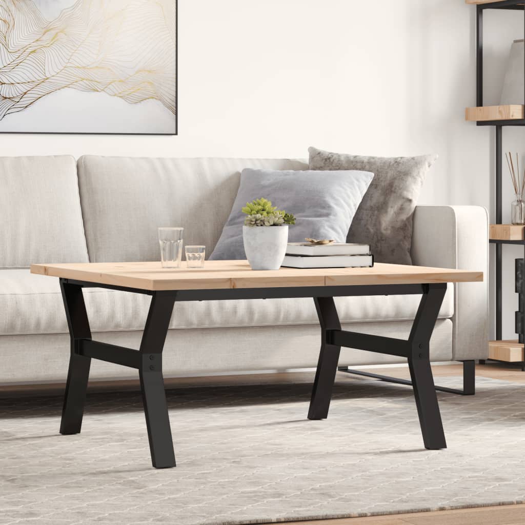 Stolić za kavu Y-oblika 90x90x45,5 cm od borovine i čelik