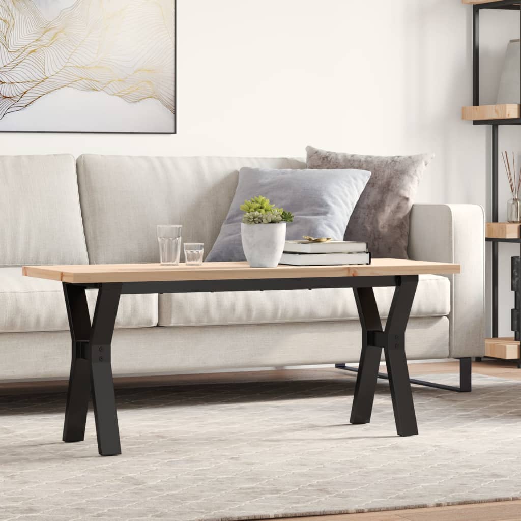 Stolić za kavu Y-oblika 110x40x45,5 cm od borovine i čelik