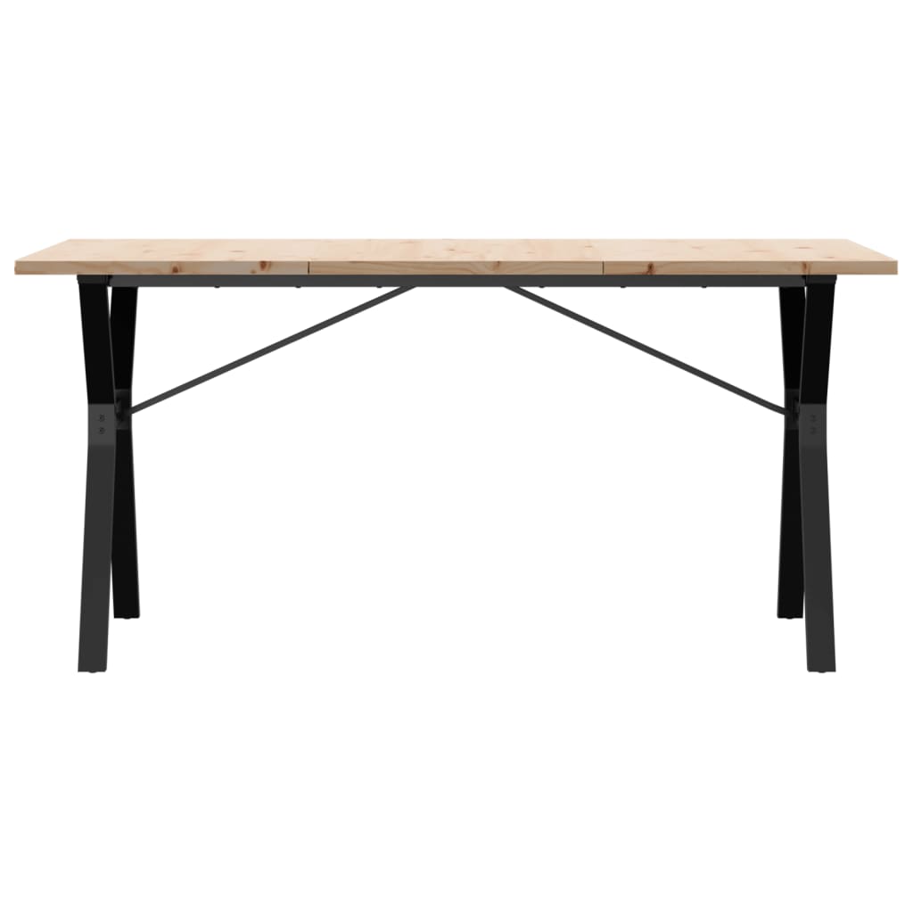 Blagovaonski stol Y-oblika 140x80x75,5 cm od borovine i čelik