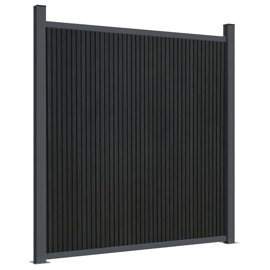 Panel za ogradu sivi 353 x 186 cm WPC