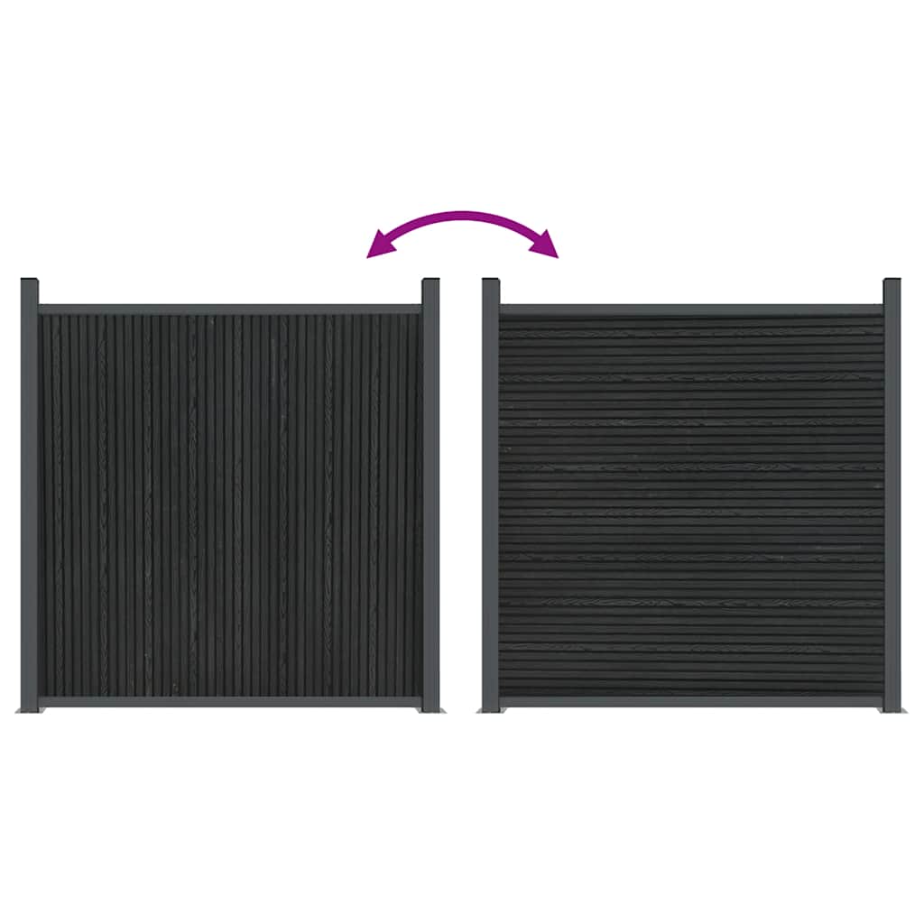 Panel za ogradu sivi 699 x 186 cm WPC