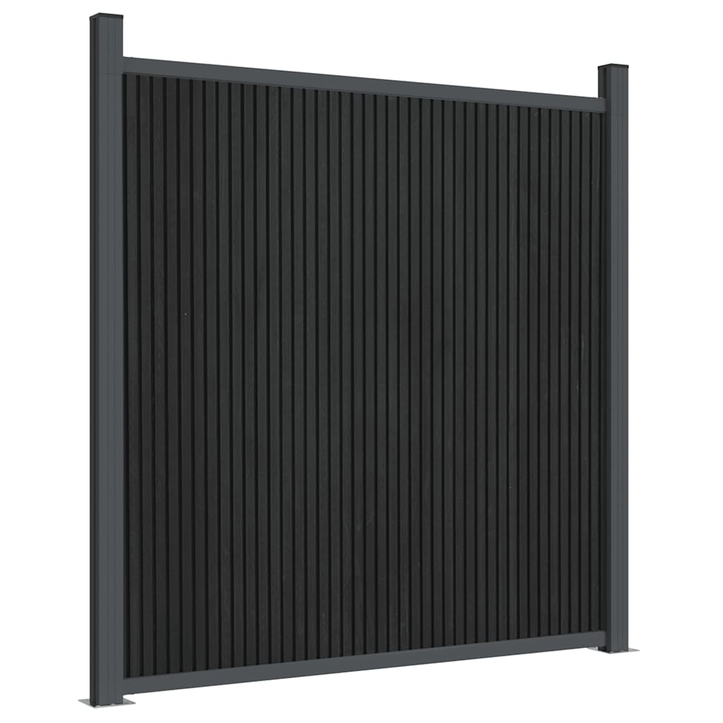 Panel za ogradu sivi 872 x 186 cm WPC