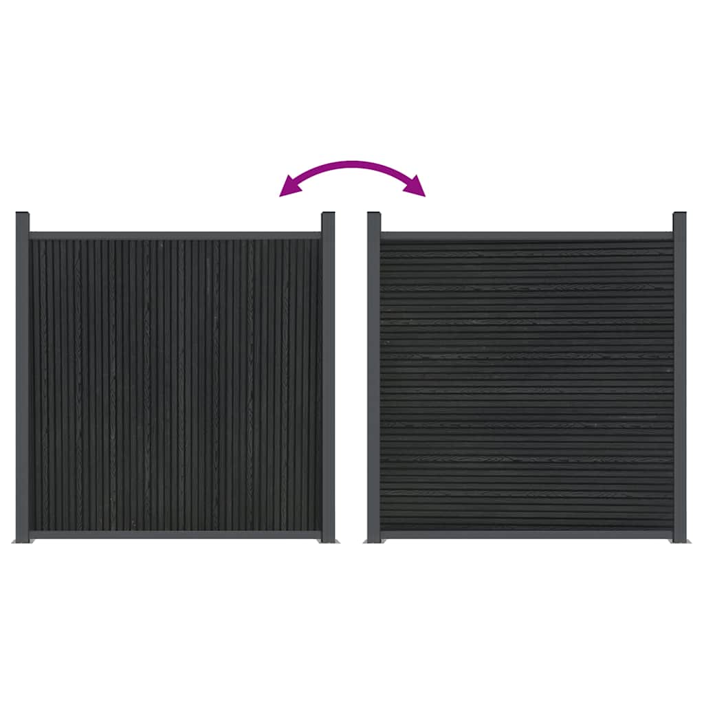 Panel za ogradu sivi 872 x 186 cm WPC