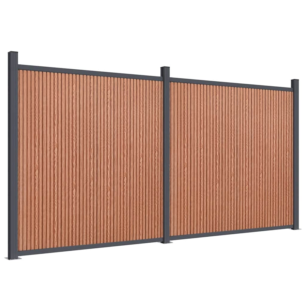 Panel za ogradu smeđi 353 x 186 cm WPC