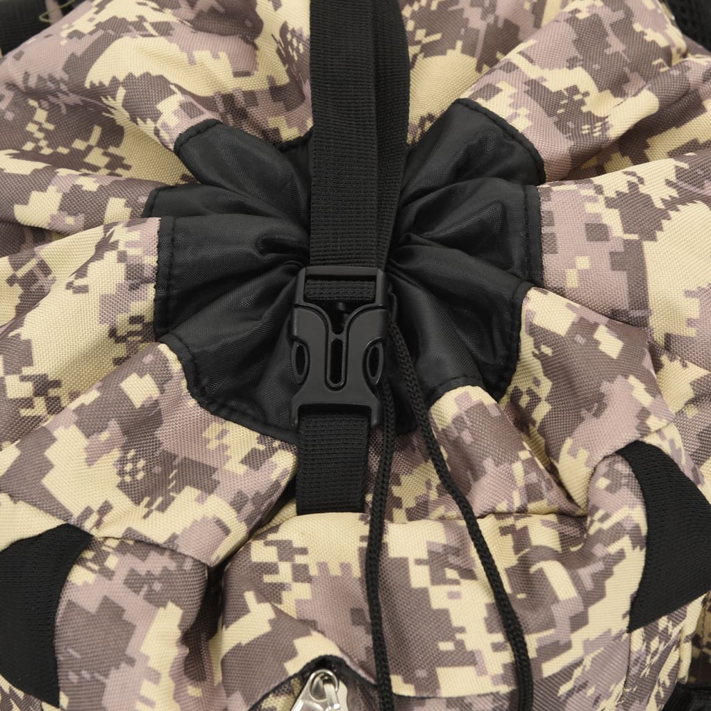 Ruksak za planinarenje maskirno smeđa 60 L od tkanine Oxford